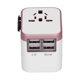 thumbnail image 1 of Adaptador de corriente internacional, enchufe de viaje con 4 puertos USB para Reino Unido, UE, EE. UU., JP, AU, CN, 100 ~ 240V, oro rosa, 1 of 5