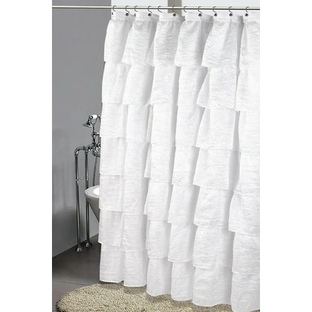 curtain crushed gypsy voile ruffle linens shabby sheer chic panel golden shower piece window walmart