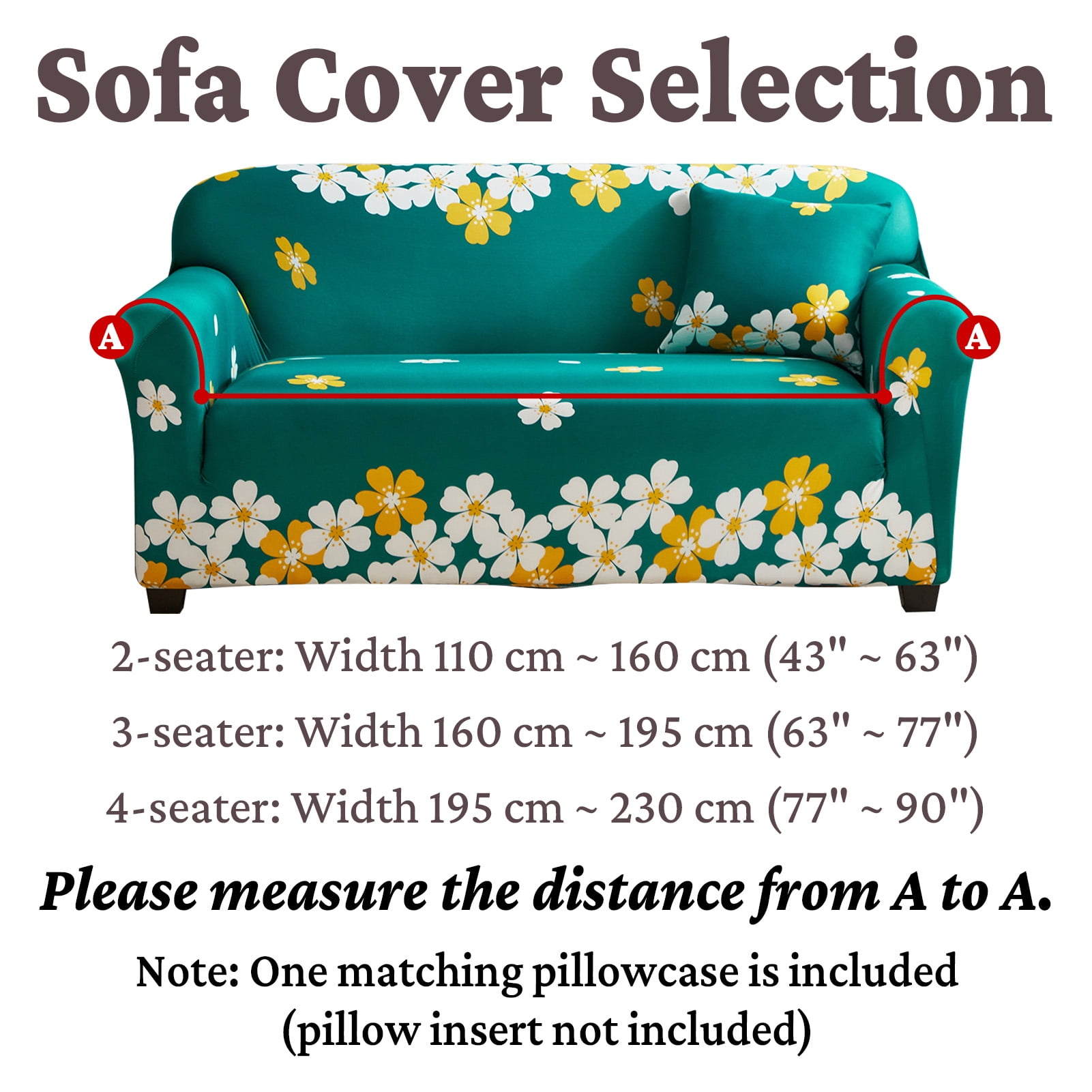HonorHut Printed Sofa Cover Full Wrap Stretch Couch Covers Polyester Loveseat Non-Slip Slipcovers Washable Sofa Throw for Pet Hair Spill Resistance Sofa Clothes Cover Dark Green