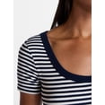 thumbnail image 5 of Time and Tru Women's Ribbed Scoop Neck Tee with Short Sleeves, Sizes XS-XXXL, 5 of 6