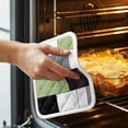 thumbnail image 3 of Sage Green Black Grey Pot Holders for Kitchen Heatproof Potholder, 4 Pack Modern Irregular Geometric Abstract Hot Pads Multipurpose Oven Pads Cloth Potholders Trivet for Cooking and Baking, 3 of 8