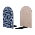 thumbnail image 2 of Lsque Tropical Leaves Printed Wood Bookends,Non-Skid Bookend for Shelves,Heavy Duty Support Bookends,Non-Slip Foam Pads for Office, Home, and Library,1 Pair, 2 of 8
