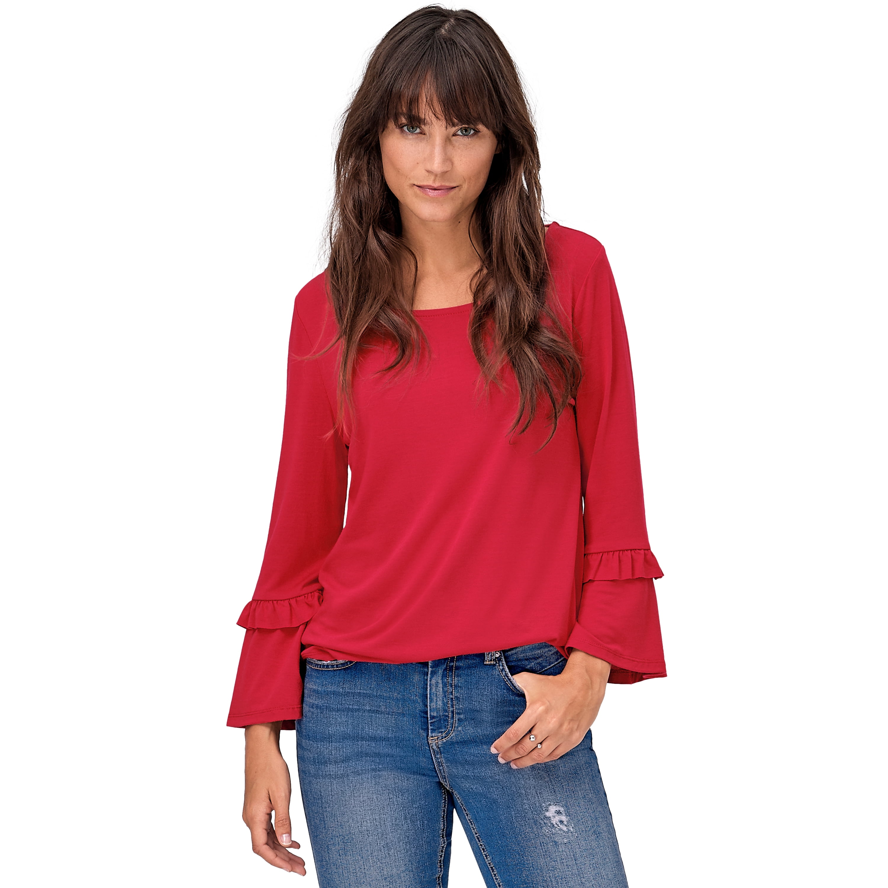 walmart ruffle sleeve top
