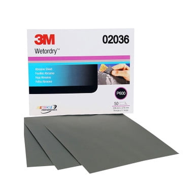 3M 02036, 600 Grit Wet or Dry Sandpaper Sheets
