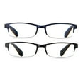 thumbnail image 2 of (2 pack) Equate Quinn Value 2-Pack Unisex Rectangular Reading Glasses with Case, Black/Navy Blue, +1.25, 2 of 10