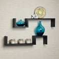 thumbnail image 4 of Danya B S Shape Wall Mount Floating Shelf - Set of 2 Shelves in Black, 4 of 5