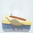 thumbnail image 2 of Semi-enclosed cat litter box cat toilet pet supplies high border anti-splash cat litter box large cat litter shovel ShopWise Round, 2 of 10