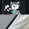 thumbnail image 4 of SERTG Children Casual Light Jacket Spring Fall Long Sleeves Hooded Solid Color Zipper Tops with Cute Printing for Kids 3-16 Years (Black#1,10 Years), 4 of 7