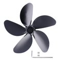 thumbnail image 1 of Fan Blade Replacement Fireplace Aluminum Alloy Blade Black Universal Stove Fan Blade5 Blade, 1 of 4