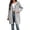 #029-Gray, variant on Women's Hooded Long Sleeve Fleece Coat with Pockets Loose Mid Length Warm Outwear for Winter and Outdoor