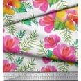 thumbnail image 3 of Soimoi White Silk Fabric Flower Floral Print Fabric by Yard 44 Inch Wide, 3 of 3