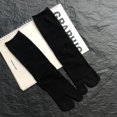 thumbnail image 3 of 1 Pair Japanese Autumn And Wintercotton Thick Socks Black And White Split Toe Socks Solid Color Mid Tube Two Toe Pile Socks orange one size, 3 of 6