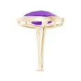 thumbnail image 3 of ANGARA Natural North-South Leaf-Shaped 5.5 ct Amethyst Halo Ring in 14K Yellow Gold for Women (Size-15x9mm) | February Birthstone, Anniversary, Jewelry Gift for Women | Natural Amethyst Ring, 3 of 8