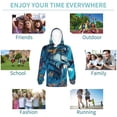 thumbnail image 5 of Lsque Blue Iceberg Leaf Wolf Patten Youth Hoodie Sweatshirt Pullover with Kangaroo Pocket Boys and Girls Hoodie Warm Hoodie for Kids-Large, 5 of 6