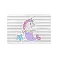 thumbnail image 4 of MKHERT Cute Fairy Unicorn with Mermaid Tail on Gray Stripes Placemats Table Mats for Dining Room Kitchen Table Decoration 12x18 inch,Set of 4, 4 of 4