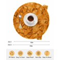 thumbnail image 6 of 13 Inch Round Placemats Set of 6, Orange Geometric Non Slip Heat Insulation PP Table Mats, Modern Luxury Aesthetic Abstract Motifs Washable Place Mats for Kitchen Dining Party Table Decor, 6 of 7