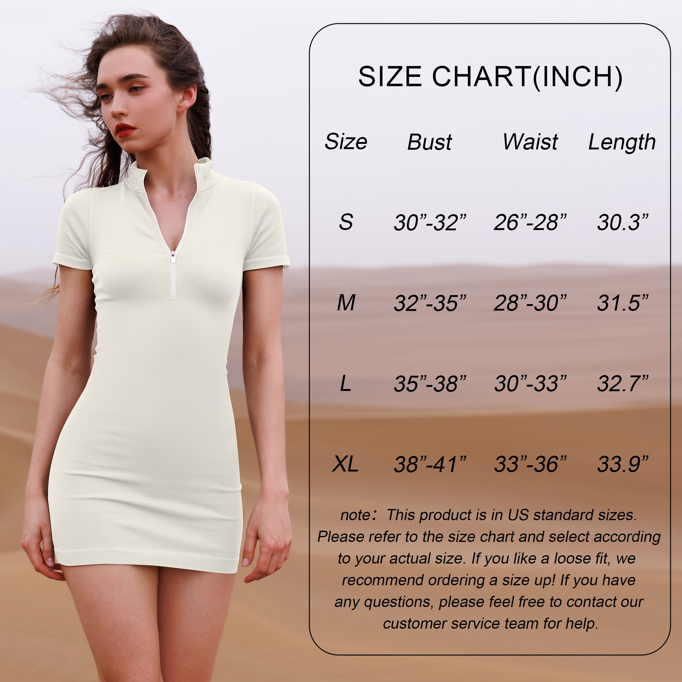 OQQ Women's 2 Piece Dresses Sexy Ribbed Zip Front Short Sleeve Stretch Tops Mini Dress