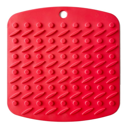 

Heat Insulation Pad Multifunctional Thickened Square Silicone Anti scald Non Slip Heat Resistant Pot Red Uncosinb