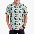 thumbnail image 2 of Cauagu FUNNY CAT IS DRINKING WATER Print Men's Polo Shirts, Short-Sleeve Polo Shirts for Men Performance Golf Shirt Athletic Casual Collared T-Shirt-Medium, 2 of 8