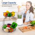 thumbnail image 2 of Auledio Houseware 2-Tier Fruit Vegetable Basket Countertop Kitchen Rack Bowl Storage with Banana Tree Hanger,Bronze, 2 of 8