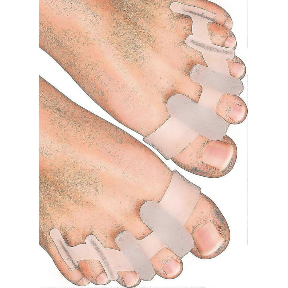 Yogamedic Toe Separator For Overlapping Toes 6pcs Improved Silicone, 0% Bpa, Onesize Bunion Corrector Toe Straightener To Relax, Spread And Stretch -