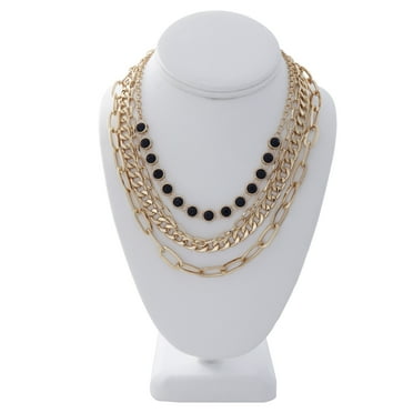 Time and Tru Glamorous Layered Necklace Set, Gold tone (4 Pieces)