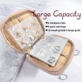 thumbnail image 5 of Jewelry Organizer Travel Box Storag with Ring, Earring, and Necklace Compartments - Clear Zipper Pouch for Stylish Jewelry Storage Pink, 5 of 6