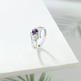 thumbnail image 5 of Gem Stone King 1.00 Cttw Purple Amethyst White Simulated Opal and Lab Grown Diamond Ring for Women | 925 Sterling Silver and 10K Yellow Gold | Wedding Engagement Anniversary Promise Ring | Size 8, 5 of 5