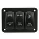 thumbnail image 3 of Panel de interruptor basculante de 5 pines y 3 bandas, interruptor de barra de luz Led, retroiluminación azul DC12-24V para barco marino, coche, ATV, UTV, 3 of 12