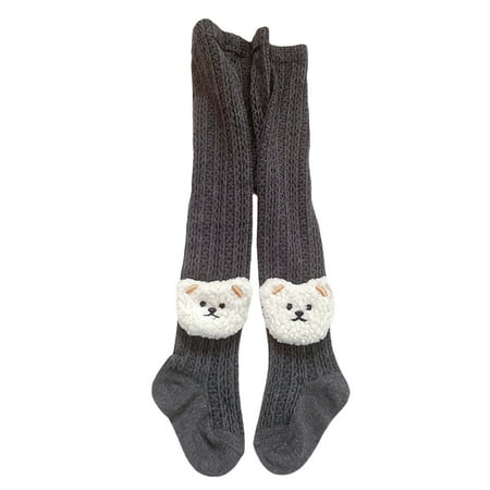 

0-4Y Baby Girls Tights Cartoon 3D Bear Elastic Waist Knitted Stockings Leggings Toddler Autumn Winter Tights Pantyhose
