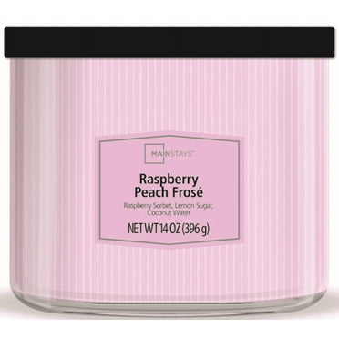 Mainstays 3-Wick Raspberry Peach Frose Candle with Textured Wrap, 14 oz