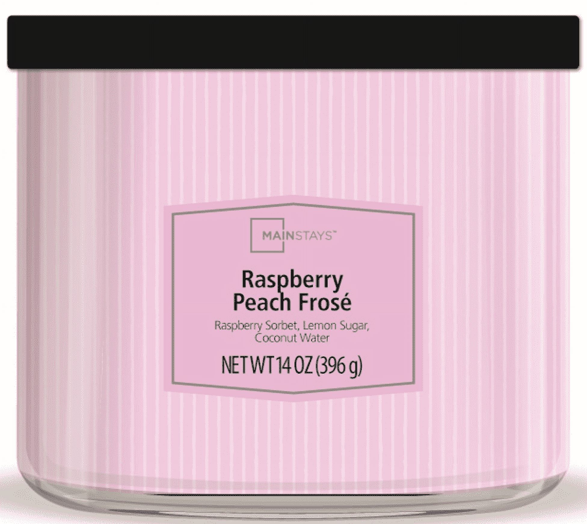 Mainstays 3-Wick Raspberry Peach Frose Candle with Textured Wrap, 14 oz