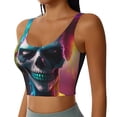 thumbnail image 2 of Fuzoiu Modern Abstract Colorful Skull A Print Women's Sports Vest,U-Back Sports Tank,Gym Vests,Athletic Sleeveless Shirts,Exercise Undershirts,Yoga, Gym, and Dance Wear-Medium, 2 of 8