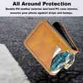 thumbnail image 5 of for Samsung Galaxy Z Flip 4 Case with Card Holder & Ring, Premium PU Leather Back Cover Hard PC Bumper All-Round Protection Protective Phone Case for Z Flip 4 2022 - Brown, 5 of 12