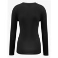 thumbnail image 2 of Womens Pullover Long Sleeve Crewneck Shirts Ribbed Knit Slim Fitted Casual Jumper Tops, 2 of 5