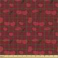 thumbnail image 2 of Ambesonne Fruit Fabric by the Yard Upholstery, Repeated Reddish Cherries, 1 Yard, Ruby and Dark Pink, 2 of 5
