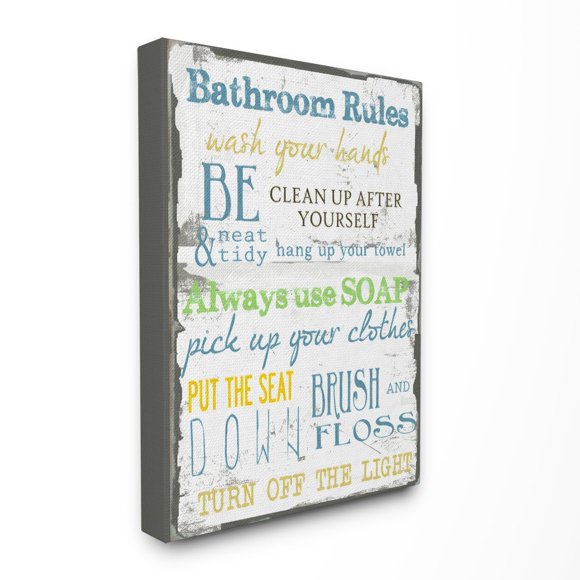 Stupell Industries Stupell Home Decor Rules ' Typography Bathroom Wall Art, 24 x 30, Design by Artist Taylor Greene