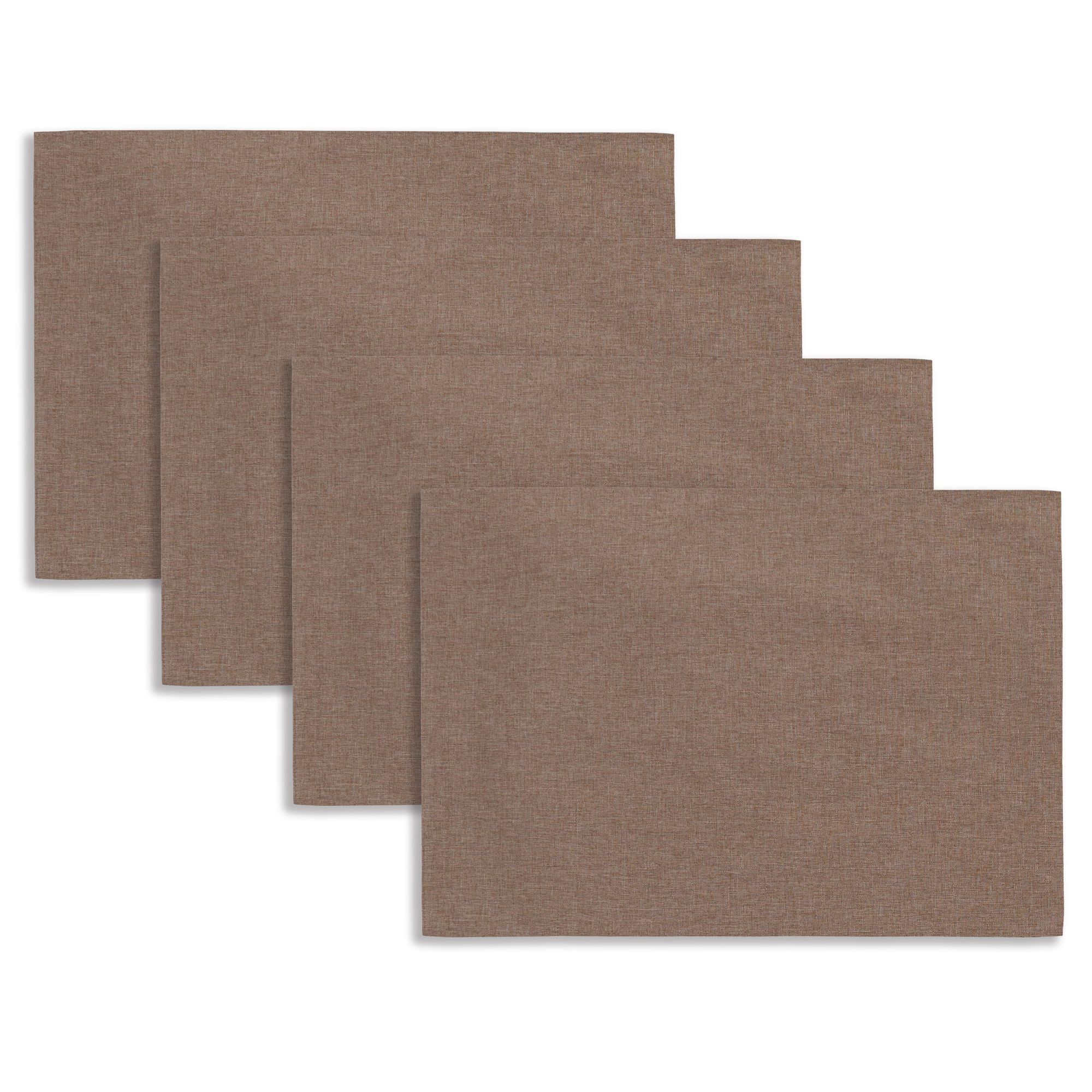 TOWN & COUNTRY LIVING Somers Reversible Placemat 4-Pack Set, Mocha Brown, 13"x17.5"