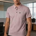 thumbnail image 5 of Wiyuqeen Men’s Printed Golf Shirt Cooling Performance Short Sleeve Stretch Pocket Shirts Lapel Collared Casual Plaid T-Shirts, 5 of 8