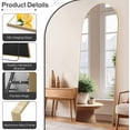 thumbnail image 5 of 21"x64" Arched Mirror Full Length, Body Wall Mirrors with Shatter-Proof Glass, Floor Standing, Hanging or Leaning, Large Tall Arch Mirror with Stand Aluminum Alloy Frame for Bedroom Cloakroom, 5 of 9