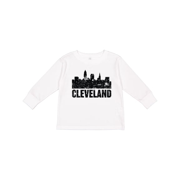 Inktastic Cleveland Skyline Grunge Boys or Girls Long Sleeve Toddler T-Shirt