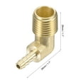 thumbnail image 3 of Uxcell Brass Hose Barb Fitting Elbow Male Threaded Right Angle Pipe Connector 3/16", 3 of 7