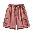thumbnail image 2 of Elainilye Fashion Mens Athletic Shorts Casual Sports Shorts Quick-dry Breathable Side Pocket Low-waist Sweatpants Shorts,Pink, 2 of 5
