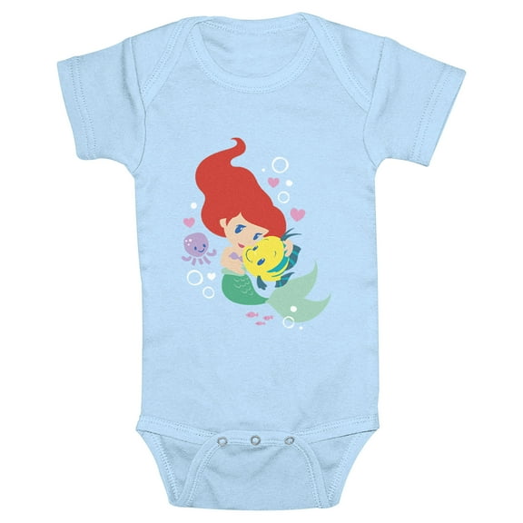 Infant's The Little Mermaid Ariel Flounder Hug Bodysuit