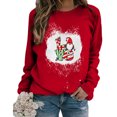 thumbnail image 1 of Top de suéter con estampado navideño de manga larga con cuello redondo para mujer primavera otoño Pompotops  FGAJ9733, 1 of 1
