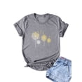 thumbnail image 3 of ManHanLi Women Dandelion Print Round Neck Short Sleeve T-Shirt, 3 of 7