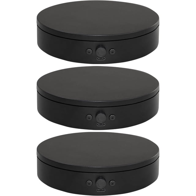 ComXim Rotating Display Stand Easy to Switch Direction, Adjustable Speed, Used for Product Display, Jewelry, Shoes Shooting and Display (5.91inch/Black/(3PCS per pack))