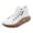 A, variant on WEAIXIMIUNG Glitter Sneakers for Women Wedding 2022 Women's Autumn New Korean Lace Up High Top Solid Casual Sport Shoes