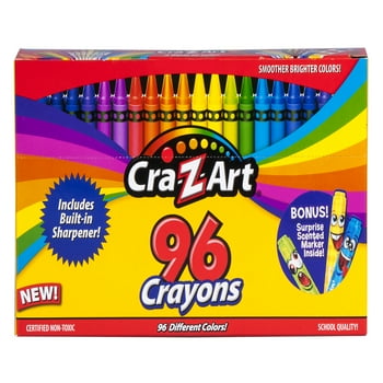 Cra-Z-Art Classic Crayons Bulk Pack with Built-in Sharpener, 96 Count