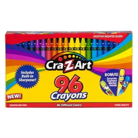 Cra-Z-Art Classic Crayons Bulk Pack With Built-in Sharpener, 96 Count
